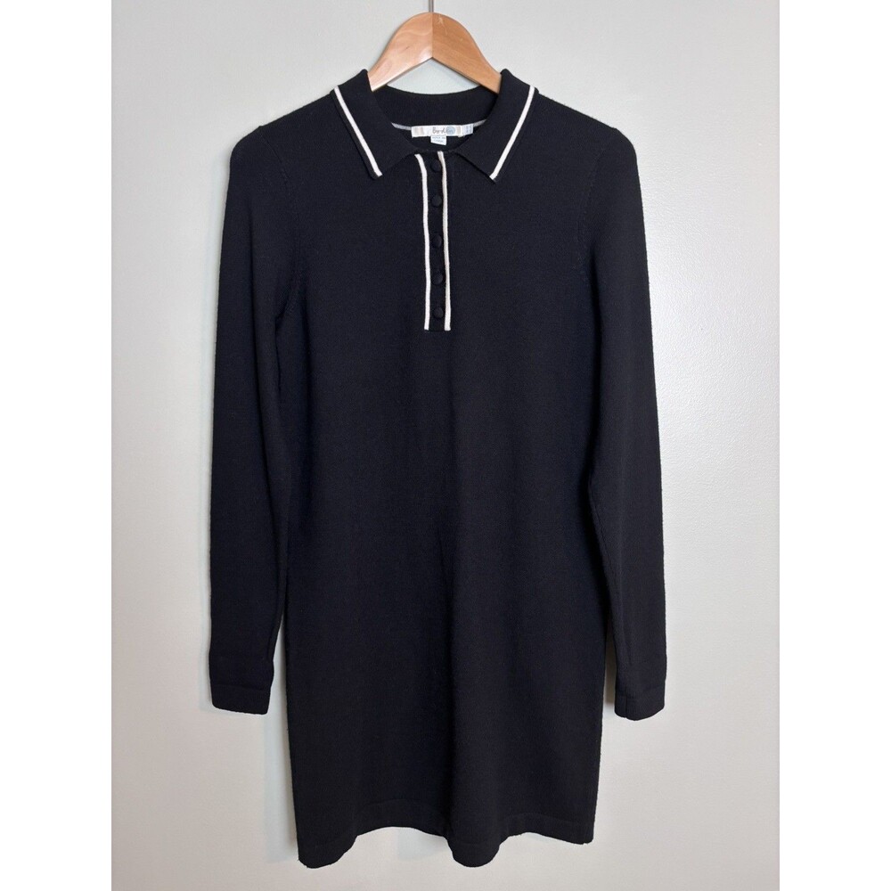 Women’s Boden Sweater Dress Jemima Wool Blend Collared Minimalist Dark Academia